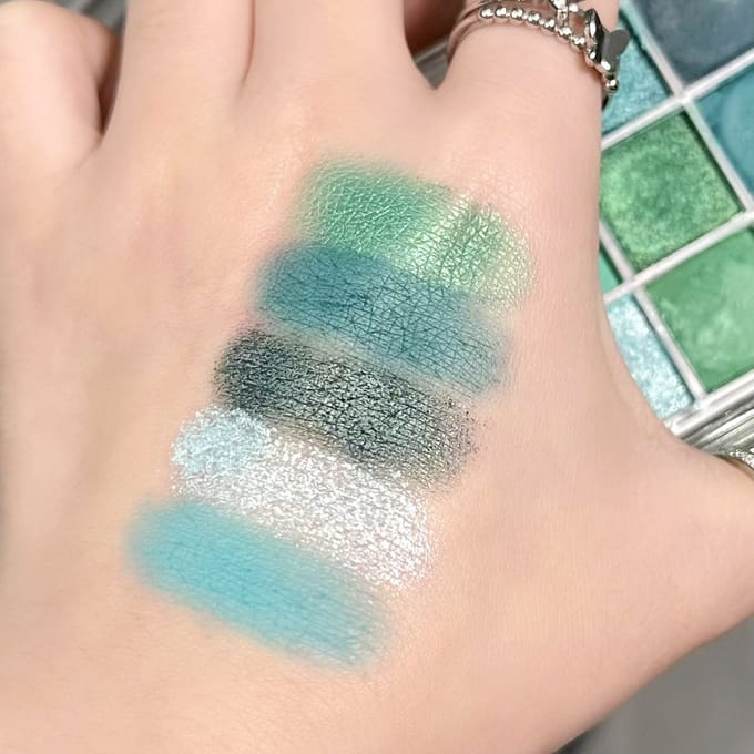 Groene oogschaduw 9 kleuren avocado kleur toneelmake-up parelmoer mat negen-vierkant oogschaduwpalet groen