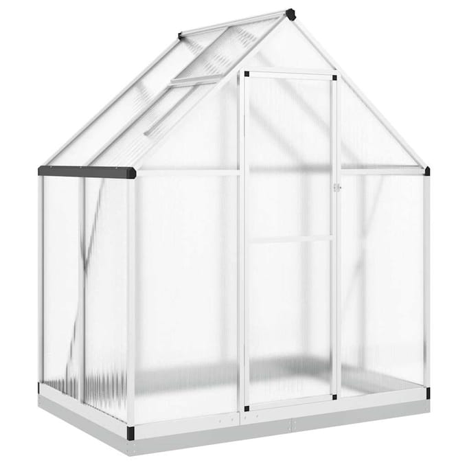 vidaXL - Tuinkas - met - basisframe - 169x114x202 - cm - aluminium - zilverkleurig