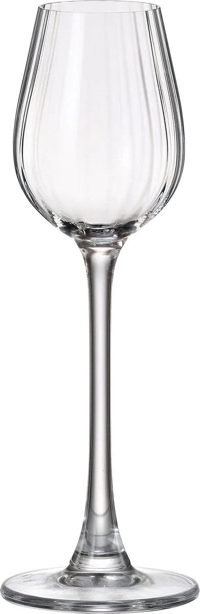 6x glazen Crystalite Bohemia Columba optic grappa likeur 90 ml
