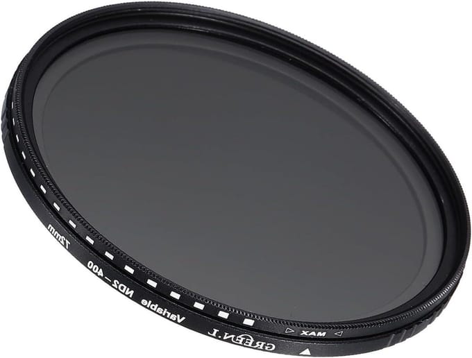 Allecta - Lensfilter ND2-400 voor 72 mm fotolens, variabele grijsfilter met neutral-density effect