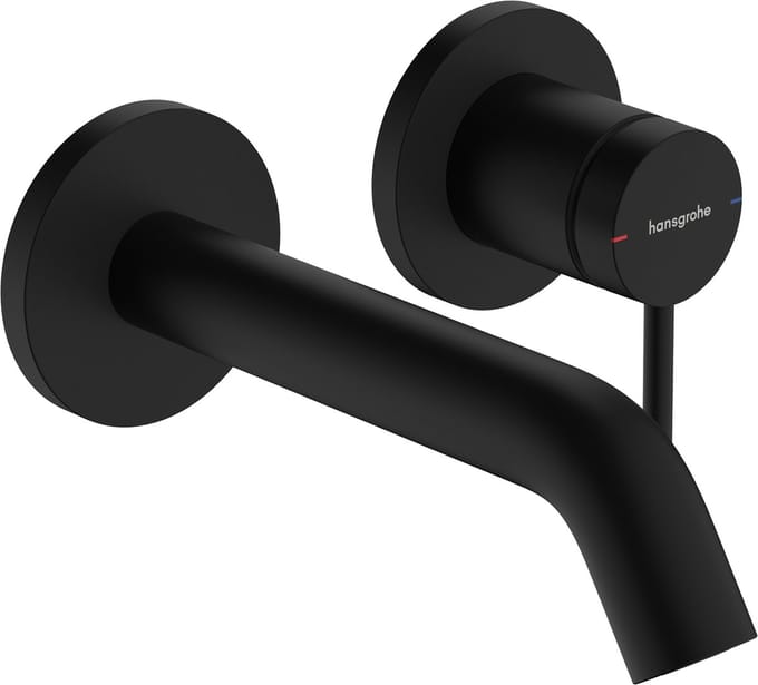 hansgrohe Tecturis S ééngreeps wastafelkraan inbouw voor wandmontage, met uitloop 16,5 cm mat wit