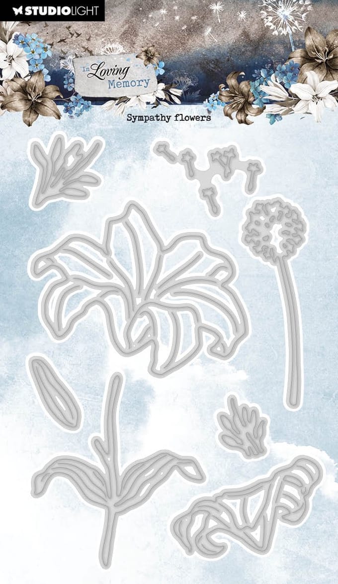 Cutting die Sympathy flowers - In loving memory nr. 740