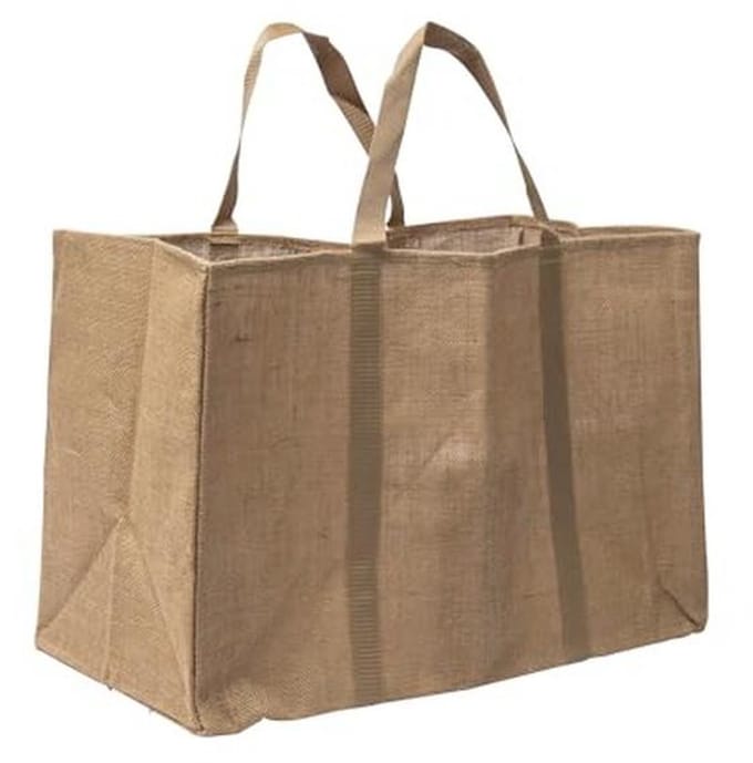 Houten tas van natuurlijk jute voor haardhout