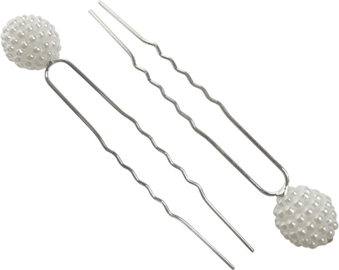 Haarpinnen bol wit Bruid Bruidsmeisje Bruidskapsel opsteken (2 stuks)