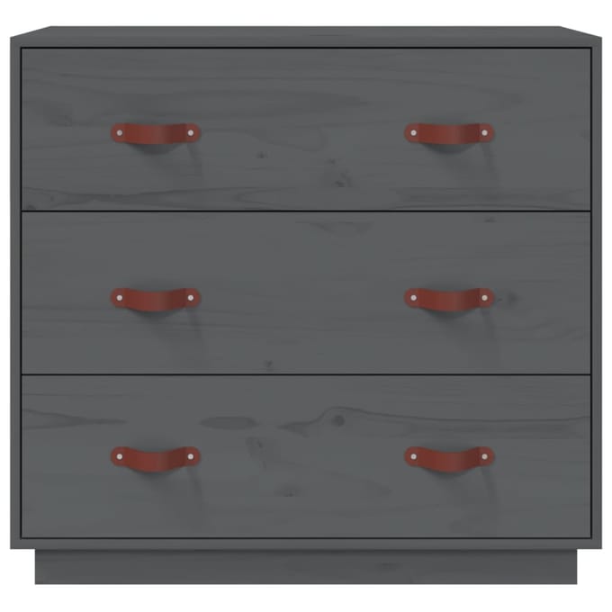 vidaXL - Dressoir - 80x40x75 - cm - massief - grenenhout - grijs