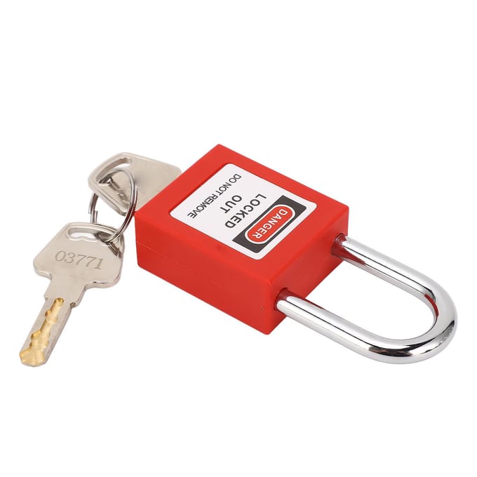 Cadenas de sécurité 38 mm Corps ferme Acier inoxydable Cadenas de consignation avec 2 clés pour l'industrie red