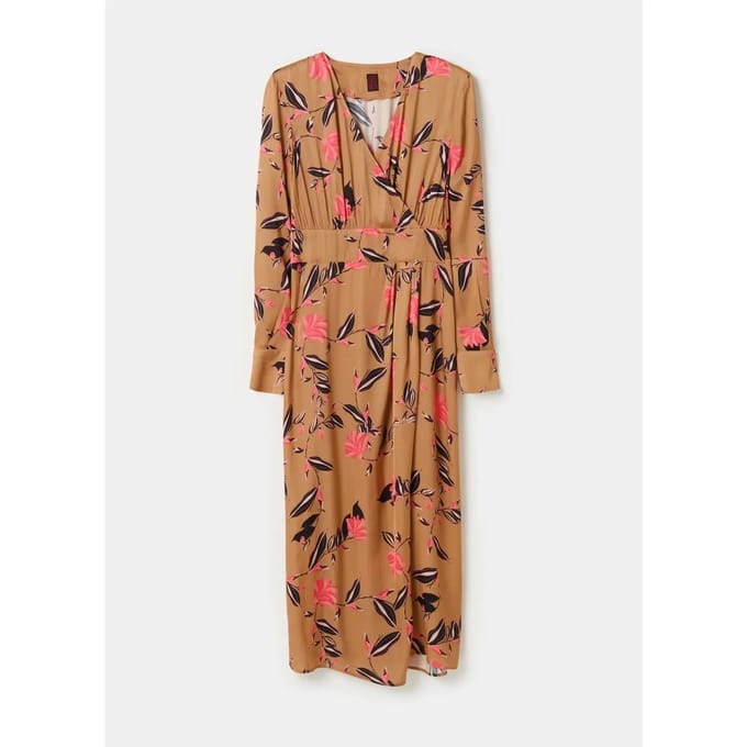 Lange Satin Kleid Dama Stefanel Floral