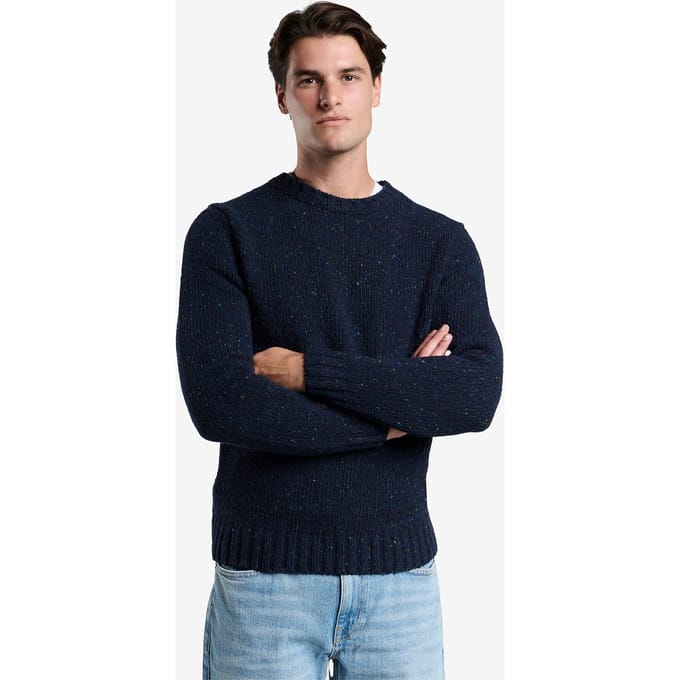 No Label Hinton Donegal Wool Blend Navy Taglia: XXL | Maglioni a maglia Outlet | Uomo | Blu