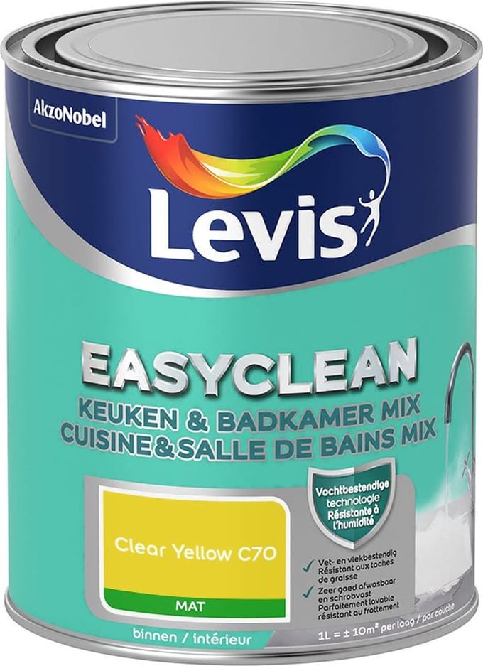Levis - Easyclean Keuken & Badkamer Mix - Clear Yellow C70 - Mengverf - 1 L
