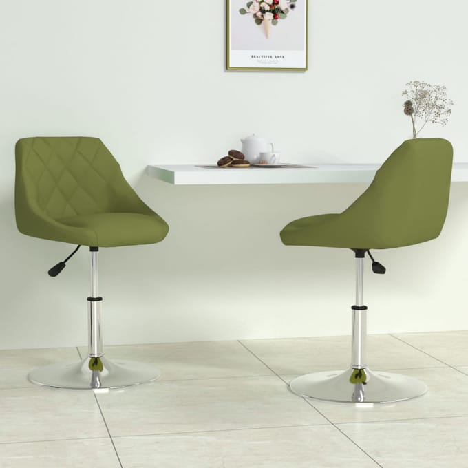 vidaXL - Eetkamerstoelen - draaibaar - 2 - st - fluweel - lichtgroen