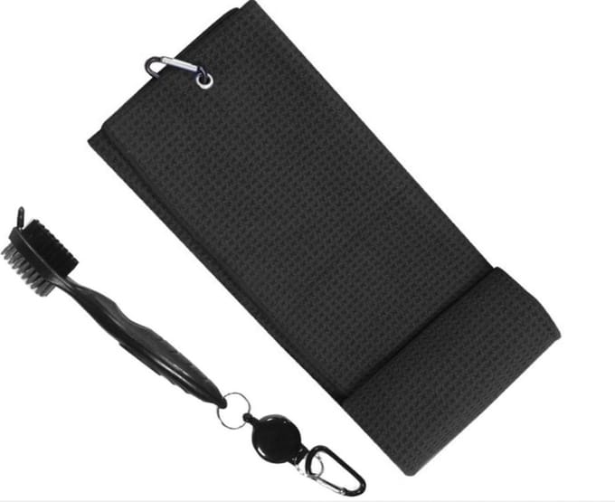 Golfballen Handdoek - Golf Handdoek + Borstel - Golf Accessoires - Cadeau Set