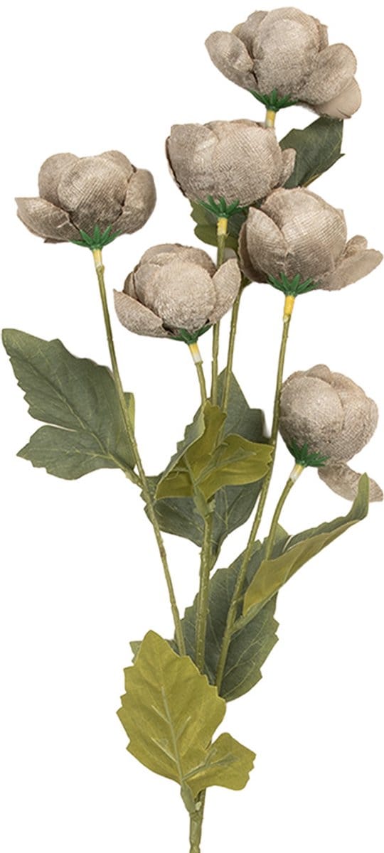 Clayre & Eef Kunstbloem 10x10x63 cm Grijs Kunststof