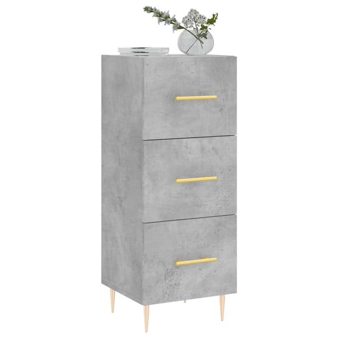 vidaXL Dressoir 34,5x34x90 cm bewerkt hout betongrijs