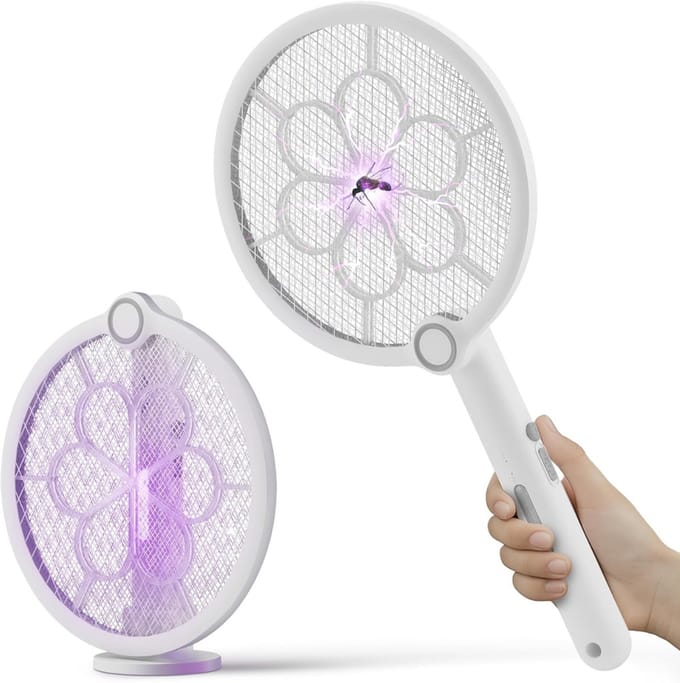 CLVP® Elektrische Vliegenmepper – Oplaadbare Insectenvanger – Vliegenmepper