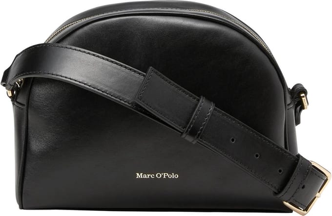 Marc O'Polo Leren Schoudertas Dini Crossbody Bag Black Zwart