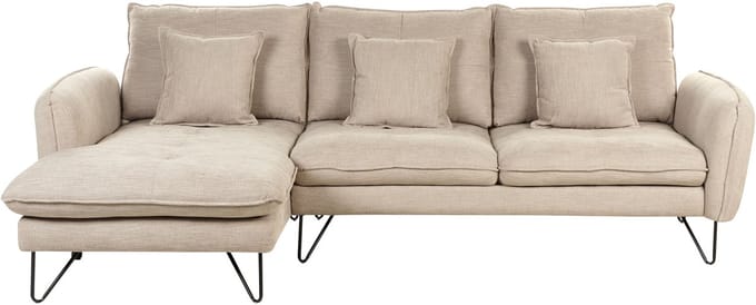 SERSAN - Hoekbank - Beige - Rechtszijdig - Chenille