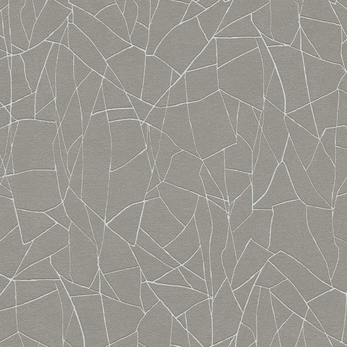 Grafisch behang Profhome 399343-GU vliesbehang licht gestructureerd met abstract patroon glanzend grijs wit 5,33 m2