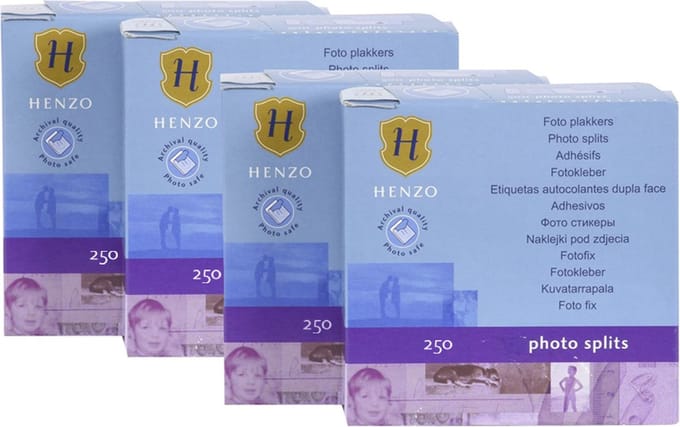 Fotoplakkers - Henzo - Plakstrips - 4x 250 stuks - Transparant