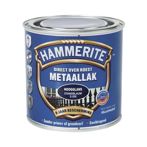 Hammerite Metaallak Direct over Roest Hoogglans - S028 Standblauw