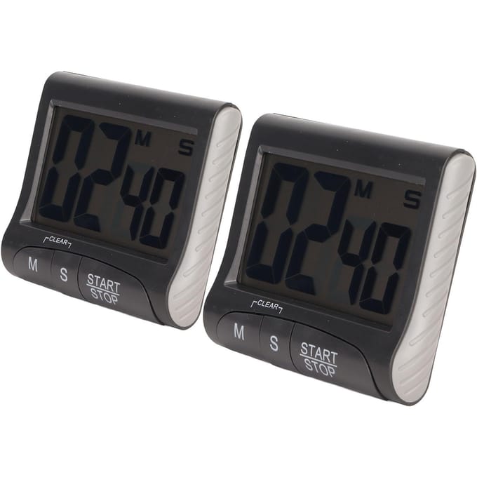 2 STUKS Digitale Timer Multifunctionele Magnetische Digitale Afteltimer met Groot Digitaal Display voor black