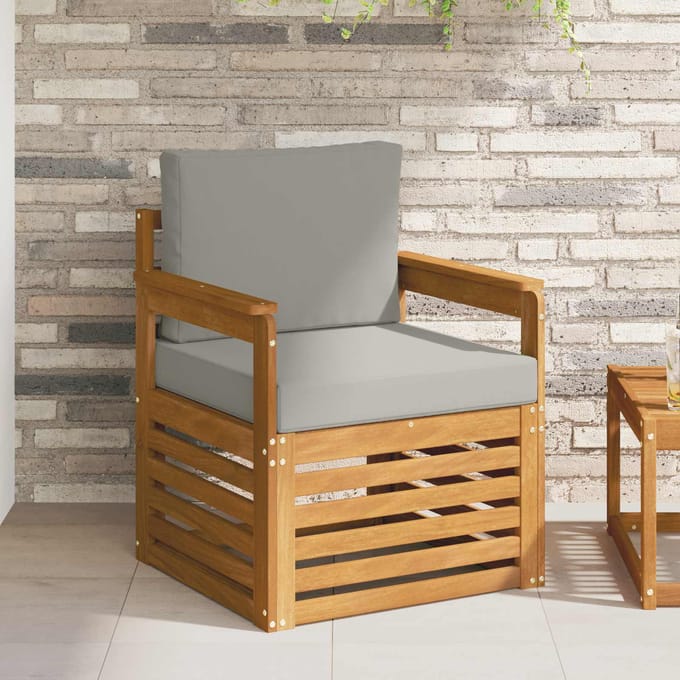 vidaXL - Buiten - bank - set - Massief - Acacia - Hout - en - Polyester
