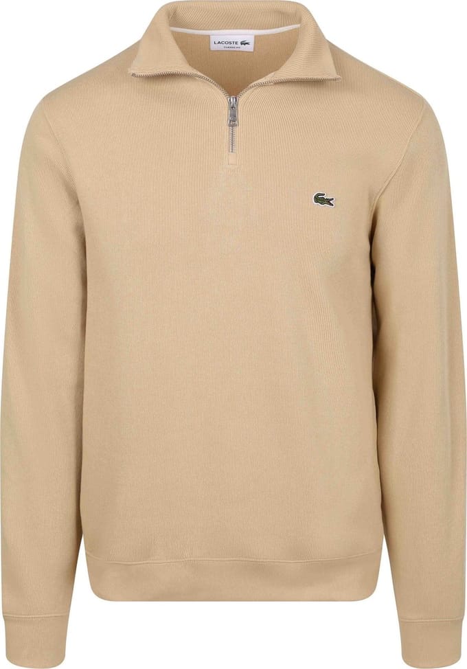 Lacoste Pullover Zipper Beige - Maat L - Heren - Pullovers