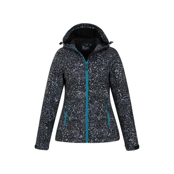 Mountain Warehouse Dames/Dames Exodus Waterafstotende Soft Shell jas met dierenprint (Zwart)