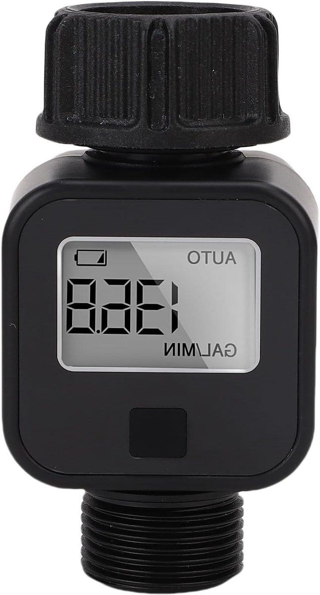 Waterstroommeter LCD - Debietmeter Tuinslang - Waterverbruik Monitoren - Vier Weergavemodi - Tot 455 L/min - Grijs
