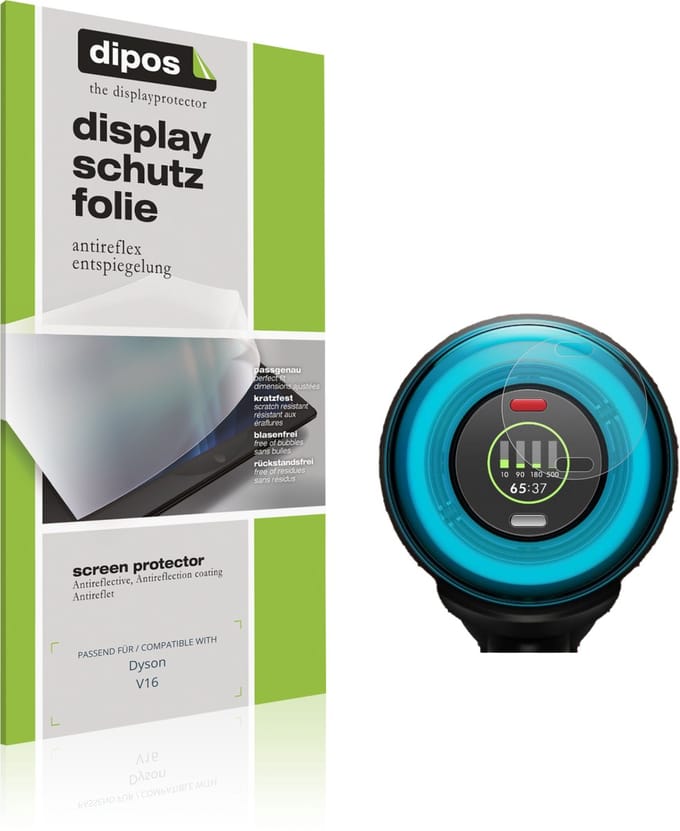 dipos – 2x Matte Beschermfolie geschikt voor Dyson V16 | Krasbestendige & antireflecterende Screenprotector Ultra-Thin