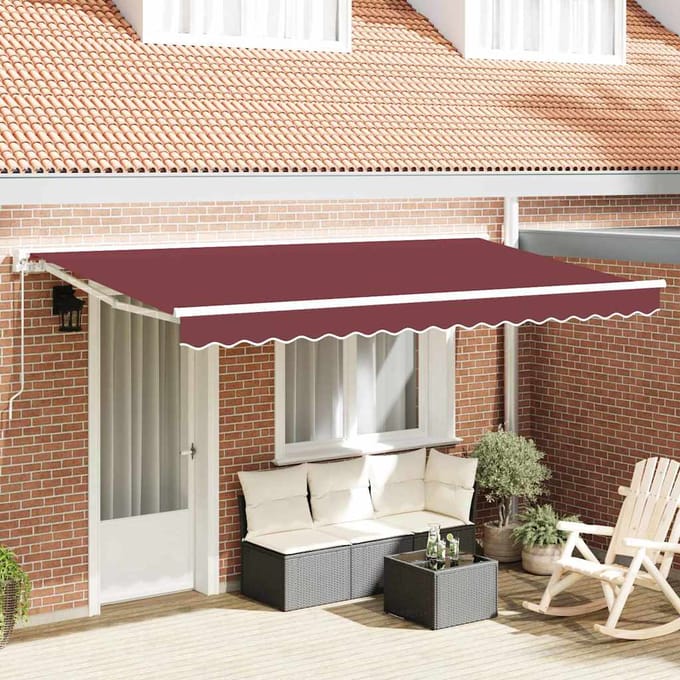 vidaXL Zijde Frame Bordeauxrood 350 x 200 cm Polyester met PU-coating