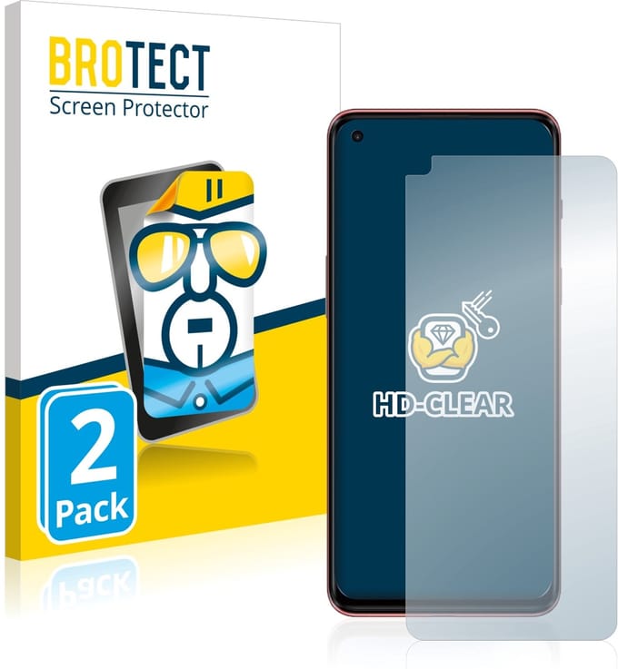BROTECT - Screenprotector voor OnePlus Nord 2 - Folie Beschermfolie transparant 2 Stuks