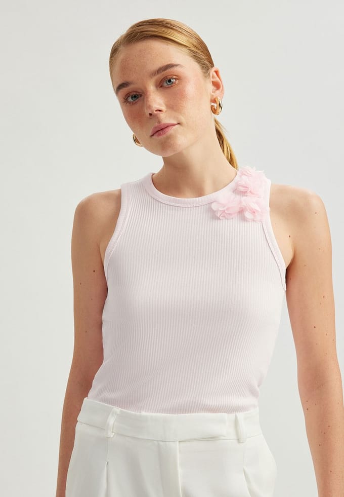 Ronde kraag Mouwloos Tanktop