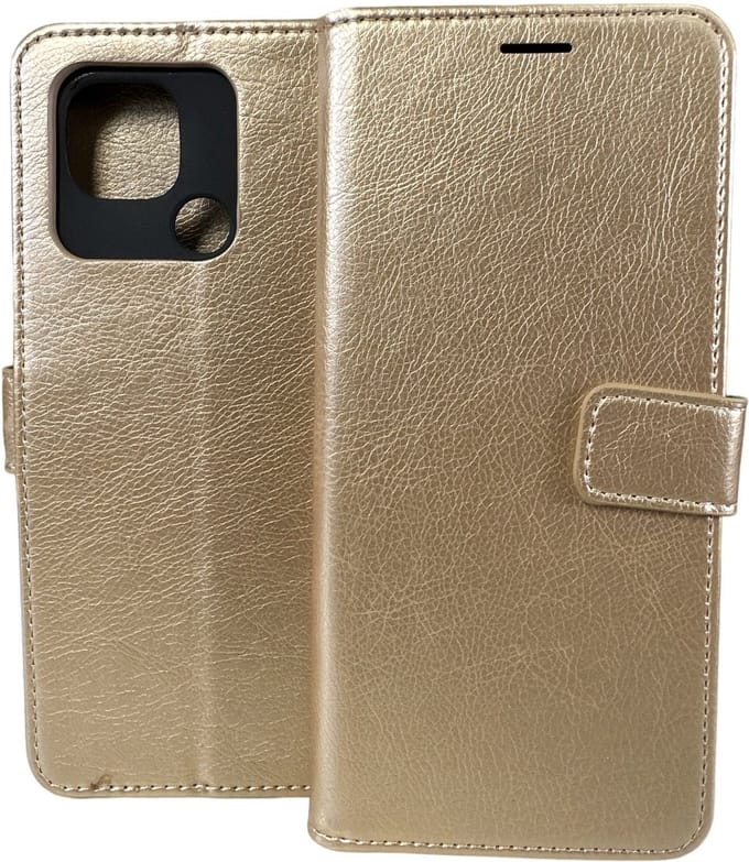 Portemonnee Book Case Hoesje Geschikt voor: Xiaomi Redmi 10C - Goud