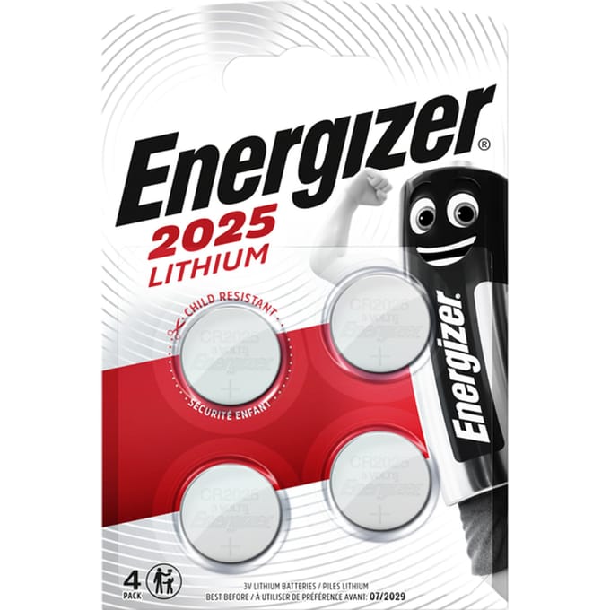 Batterij Energizer knoopcel 4x CR2025 lithium