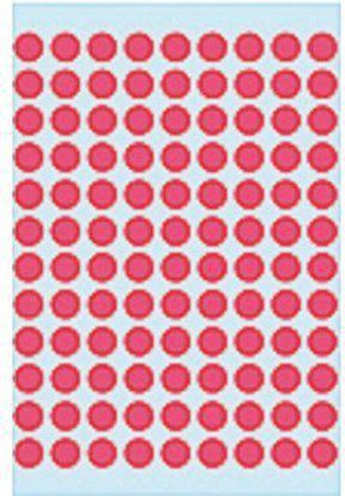 Herma 1846 Etiket Rond 8mm Fluor-Rood