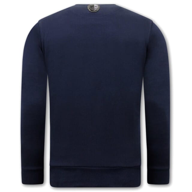Heren Sweater met Print - Thug Life - Blauw