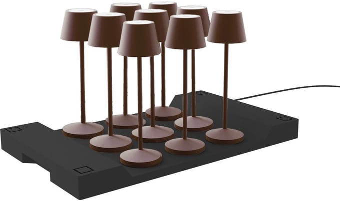 Set van 9 tafellampen met voet. H25CM EMILY