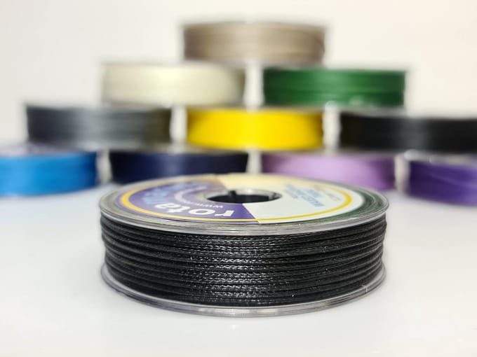Zweeptouw 1 mm 25 m polyester gewaxt zwart