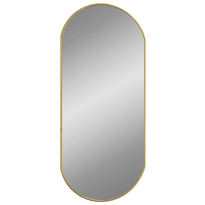 vidaXL - Wandspiegel - 80x35 - cm - ovaal - goudkleurig