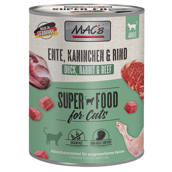 MAC's CAT - blik 6x800g - eend, konijn & rundvlees