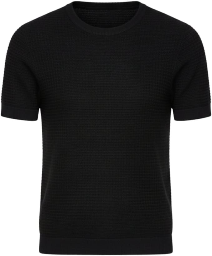 OMBRE T-shirt - Viscose - Korte Mouw - Effen Zwart M