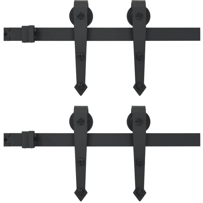 vidaXL - Onderdelenset - voor - schuifdeur - 2x183 - cm - staal - zwart