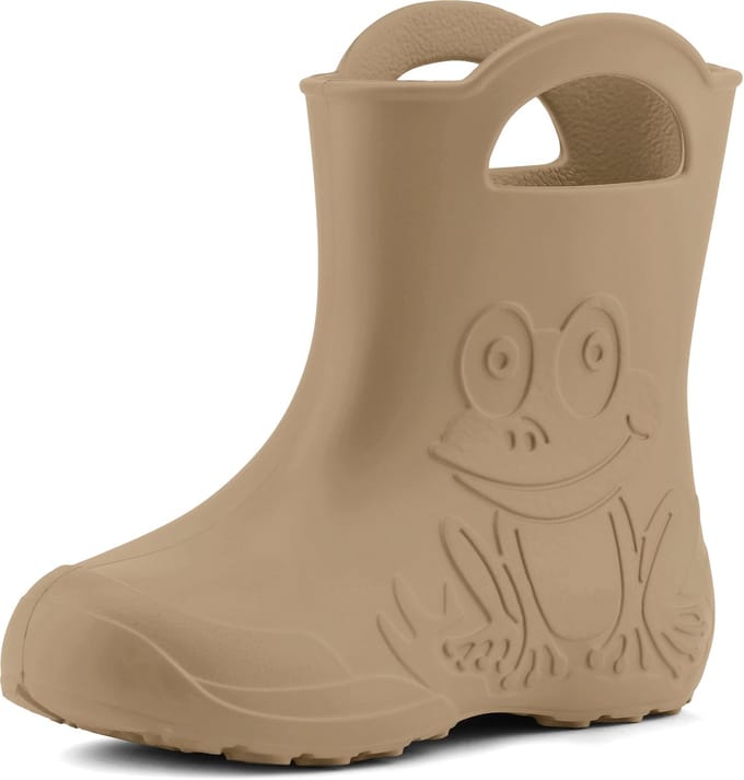 Ladeheid LA-CA-Frog Kinder Regenlaarzen - Rubber - Licht - EVA - Camel - 34/35