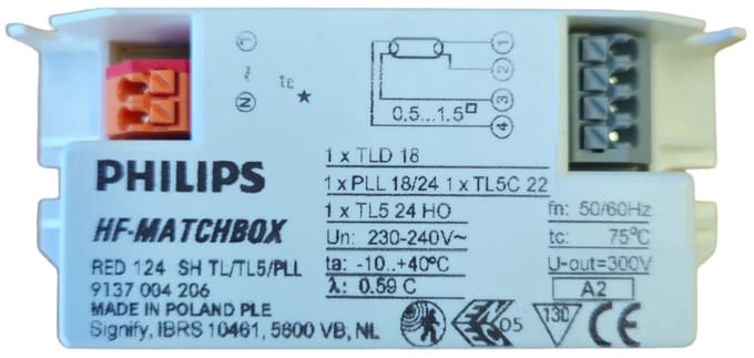 Philips HF-Matchbox Red 124 SH TL/TL5/PL-L | Voorschakelapparaat