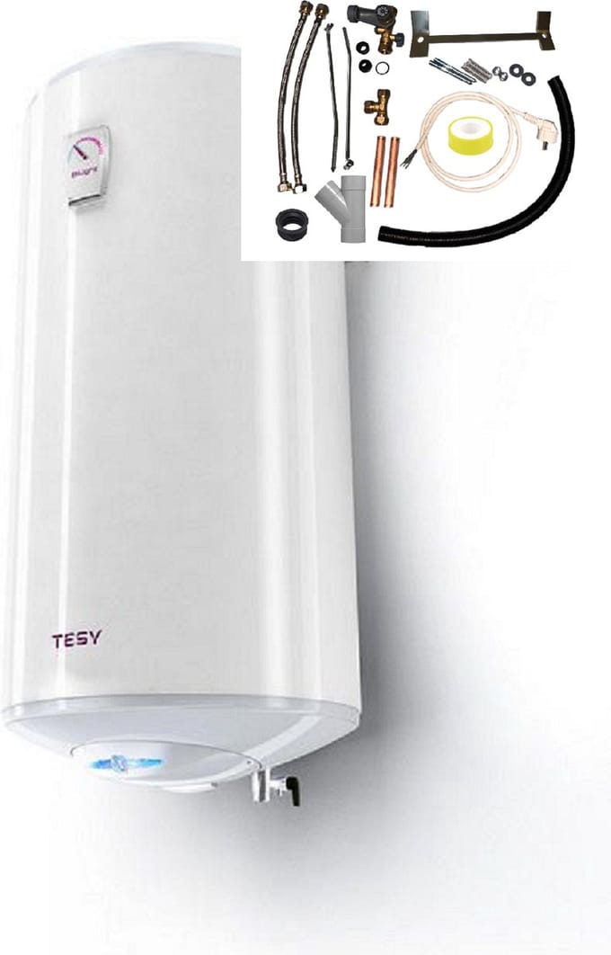 Bi-Light warmwater boiler 100 liter met verticale installatie set, Elektrische Tesy boiler