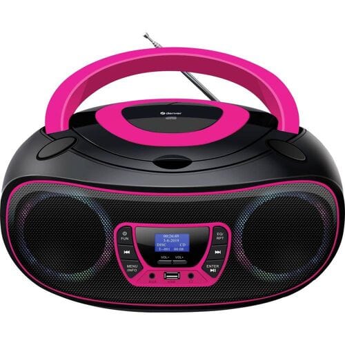 Denver Draagbare DAB Radio CD Speler Kinderen - Bluetooth - Lichteffecten - Boombox - AUX - FM - TDB212PINK