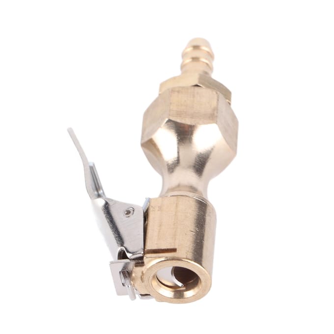 Messing Bandenpomp Vergrendelende Opzetstuk Luchtcompressor Pomp Adapter met 6,5 mm Slangtule Connector beige