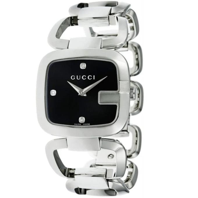 Gucci YA125406 G-Timeless Diamonds Zwart Dameshorloge