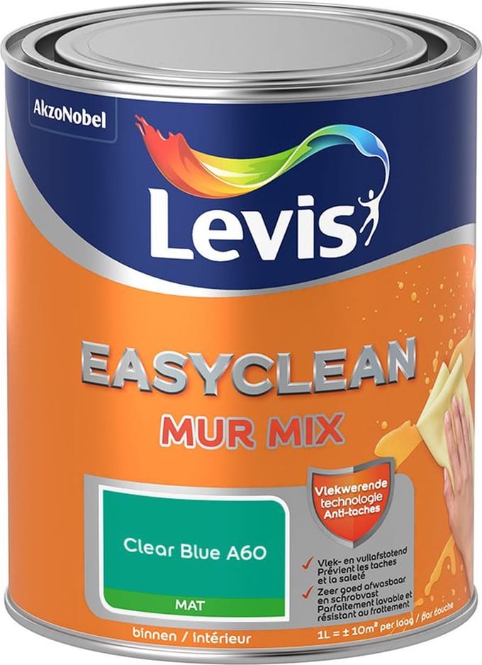 Levis - Easyclean Mur Mat Mix - Clear Blue A60 - Mengverf - 1 L