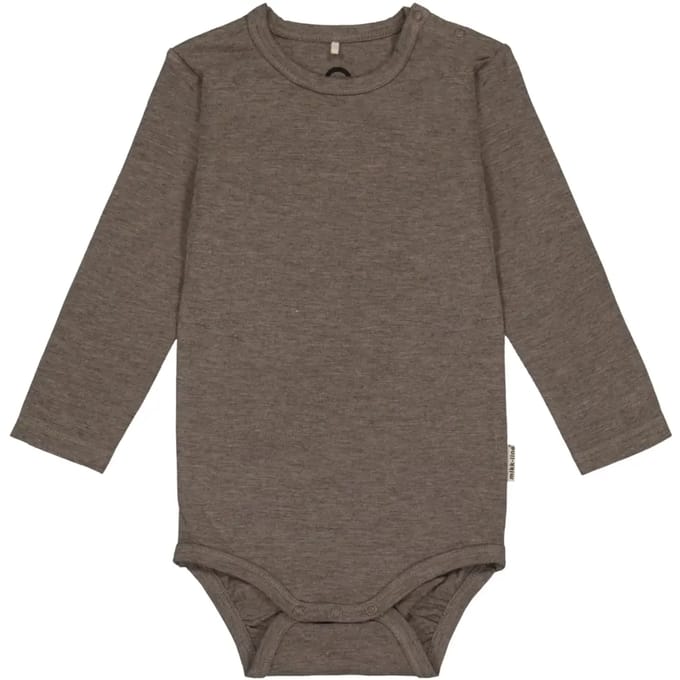Lange mouwen body van wol/bamboe voor baby's Mikk-Line